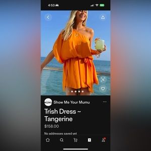 NWT NEVER WORN SHOW ME UR MUMU ONE SHOULDER ORANGE DRESS